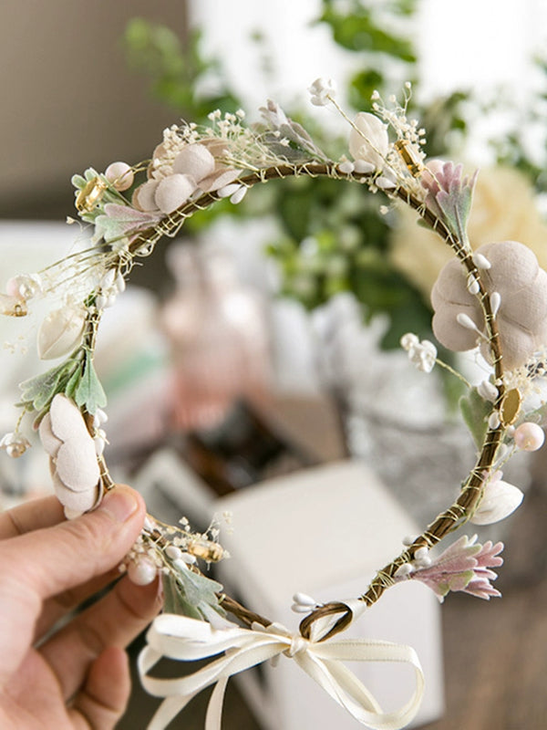 Hello Alice New Children's Dried Flowers Handmade Garland Korean Princess Sen Flower Girl Headdress Sweet